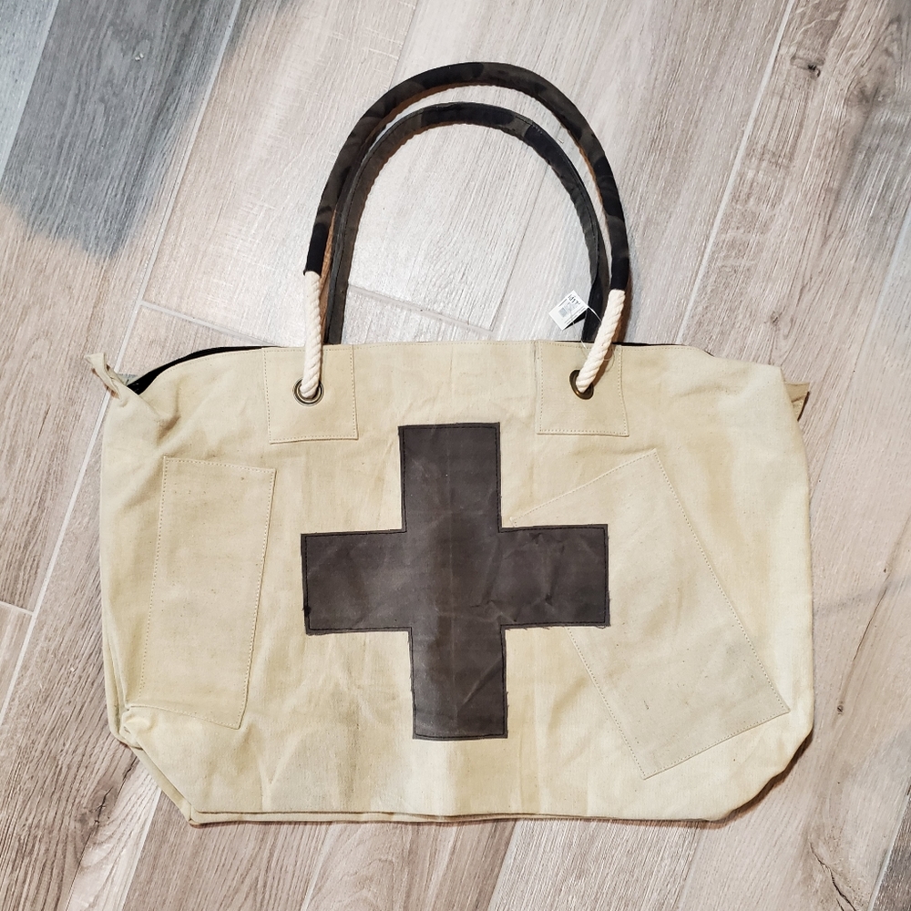 Indaba Canvas Shabby Chic Tote Weekender Bag